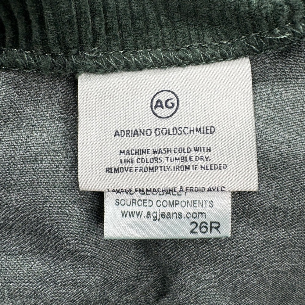 Adriano Goldschmied Etta Wide Leg Cropped Corduroy Pants Womens 26 Green Baggy - Picture 5 of 14
